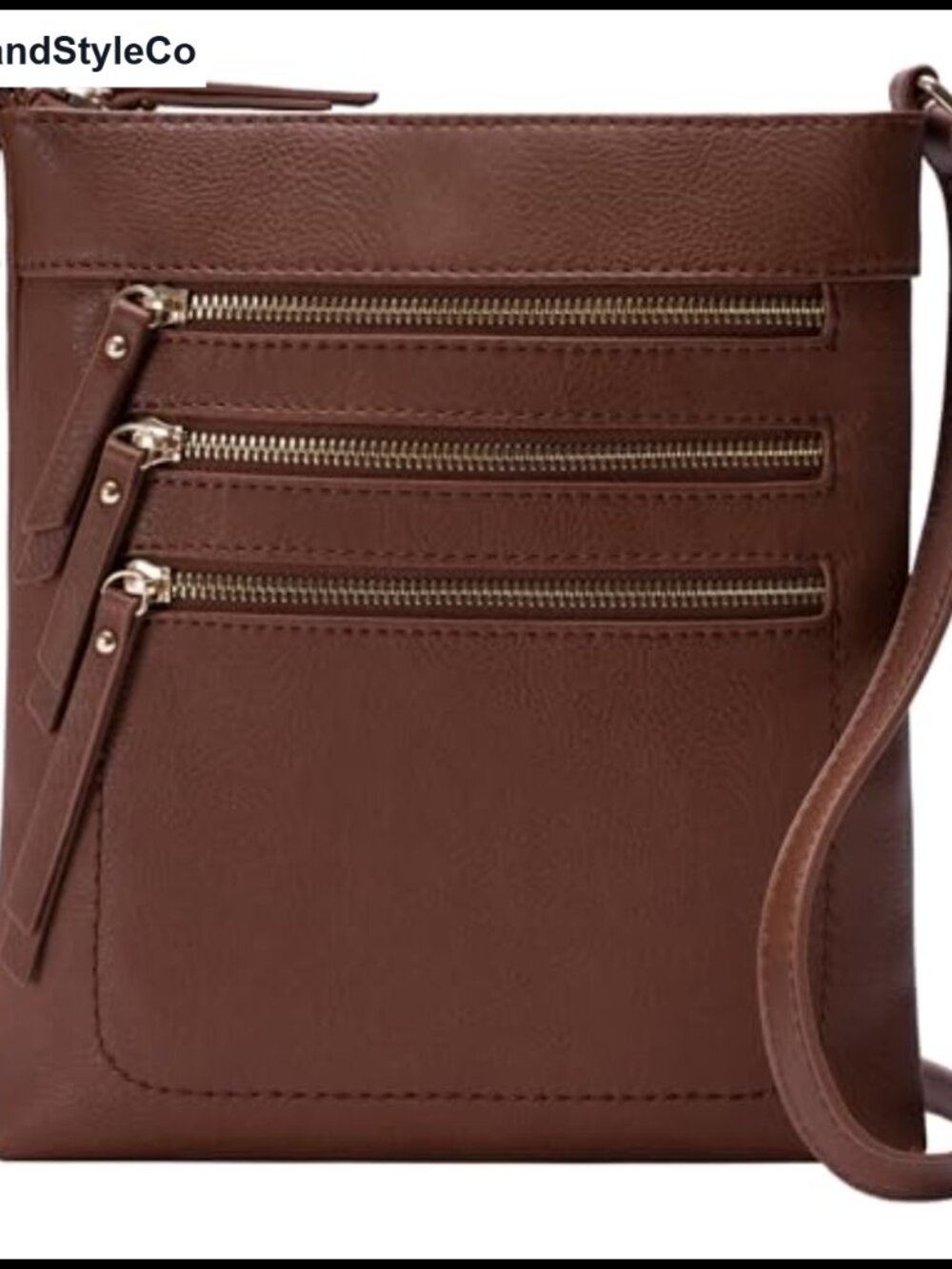 Faux Leather Multi Pocket Crossbody Bag Adjustable Strap Messenger Purse